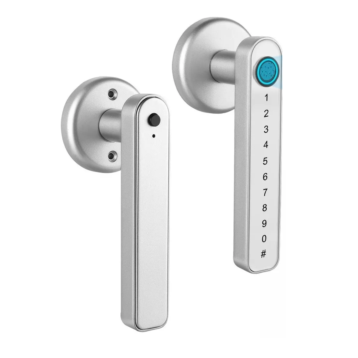 Cerradura Inteligente Chapa Electrónica App Huella Eo Safe Imports Esi-13033 Plata