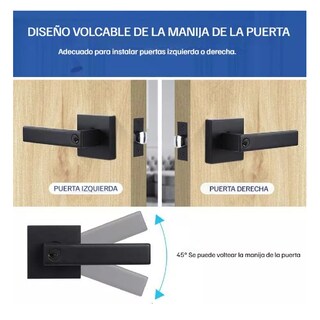 Foto 3 | Cerradura Belug Negra con Manija Cuadrada