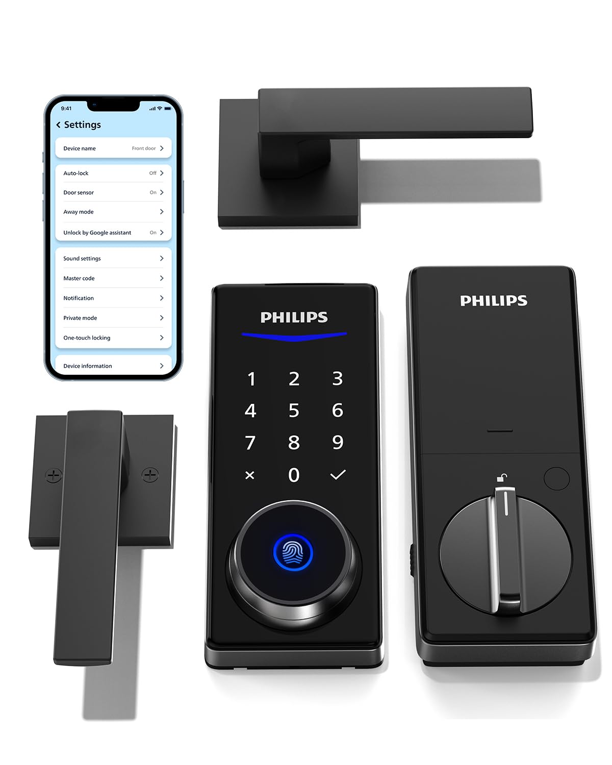 Foto 1 | Juego De Cerraduras Inteligentes Philips Con Manijas Para Puertas De Entrada Sin Llave - Venta Internacional.