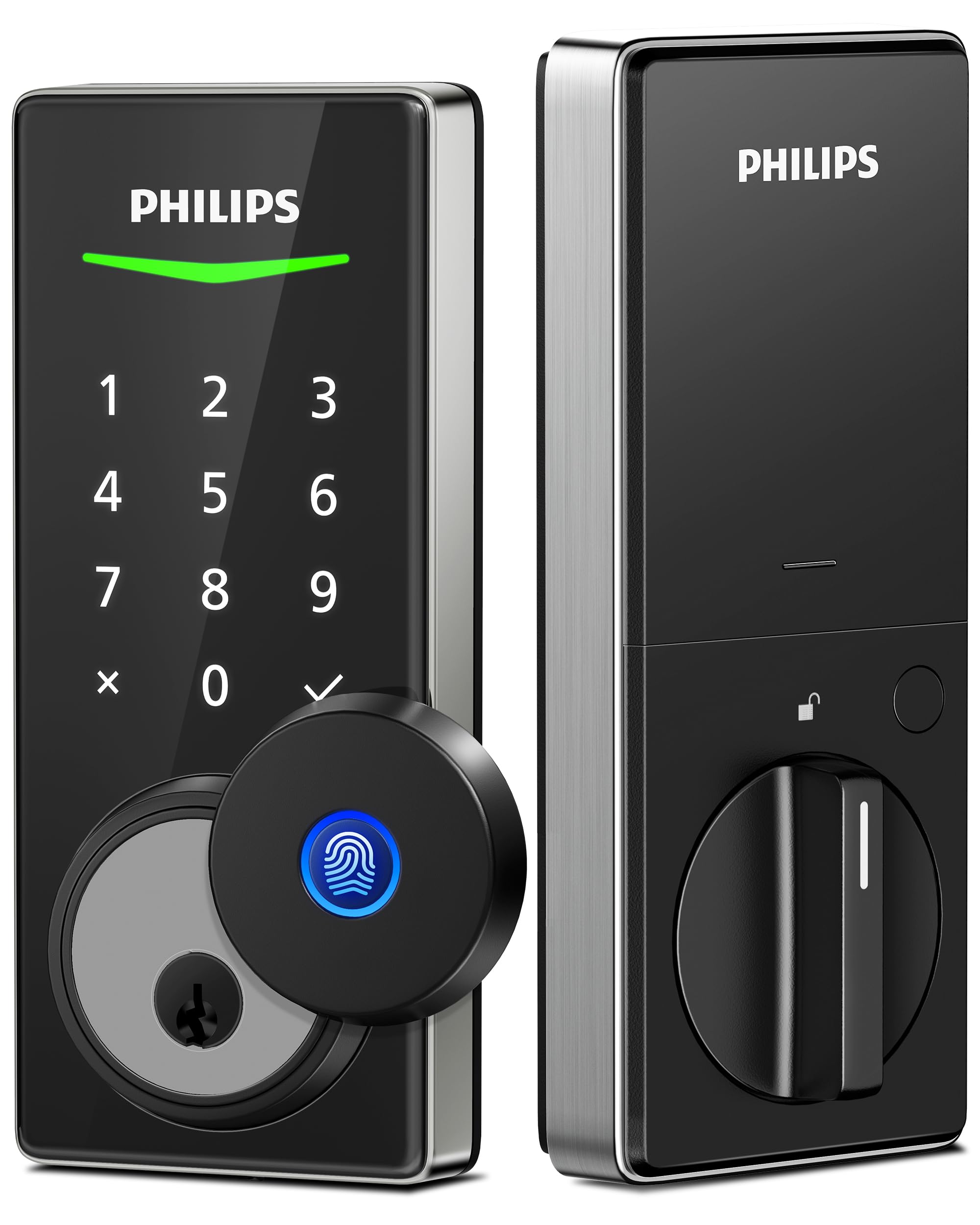 Foto 2 pulgar | Cerradura Con Huella Dactilar Philips, Entrada Sin Llave, Níquel Satinado - Venta Internacional.