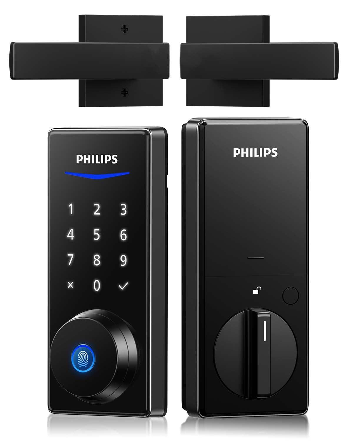 Foto 2 pulgar | Set De Cerraduras Con Huella Digital Philips Serie 1000 Con 2 Manijas - Venta Internacional.