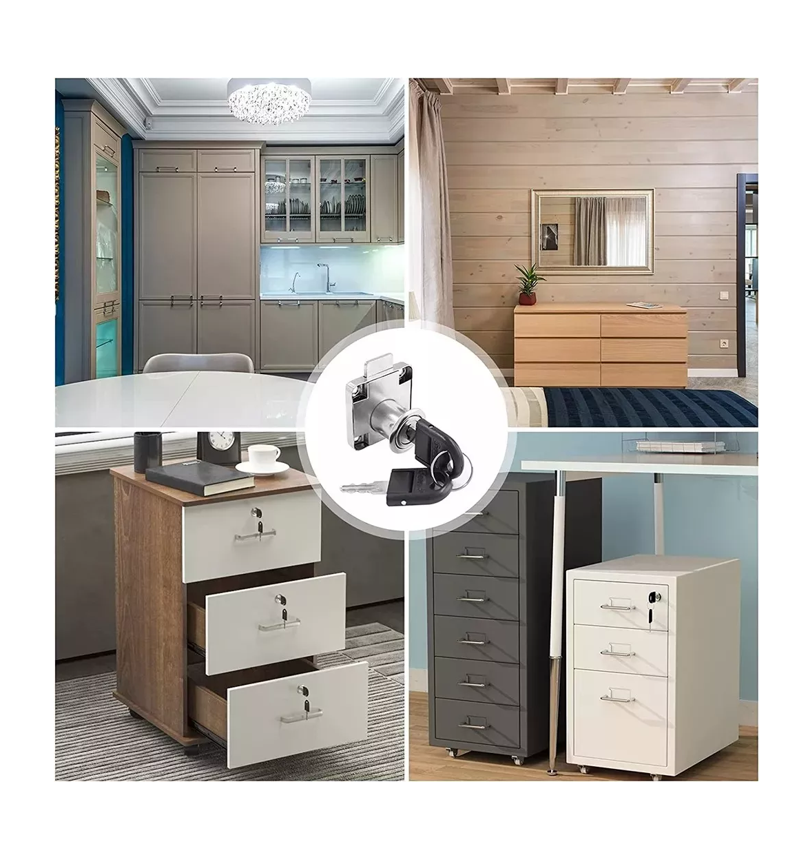 Foto 4 | 12pcs Cerradura Lab.g Chapa Para Muebles Cajones Closet Con Llaves Gris
