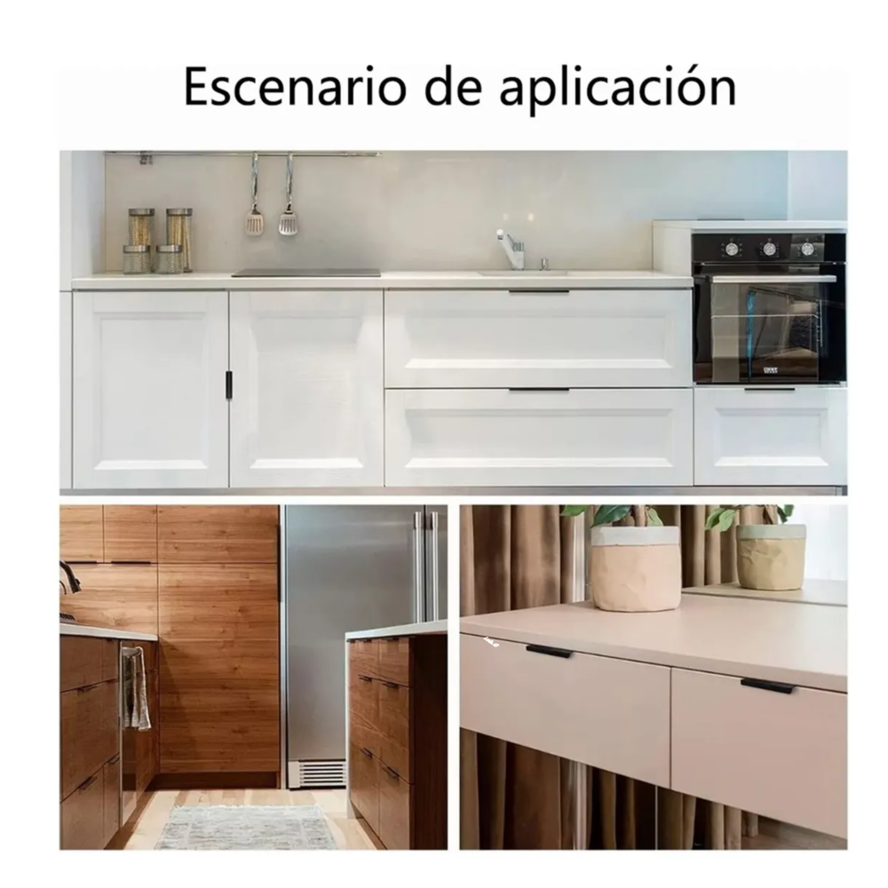 Foto 5 | 15 Cm Jaladera Oculta Perfil L Para Cajón Puerta Belug,  Negro 30pzs Negro