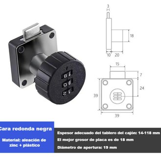 Foto 2 | Xtellar Cerradura Segura De Alta Calidad Para Cajón Y Puerta Principal 2pcs - Negro