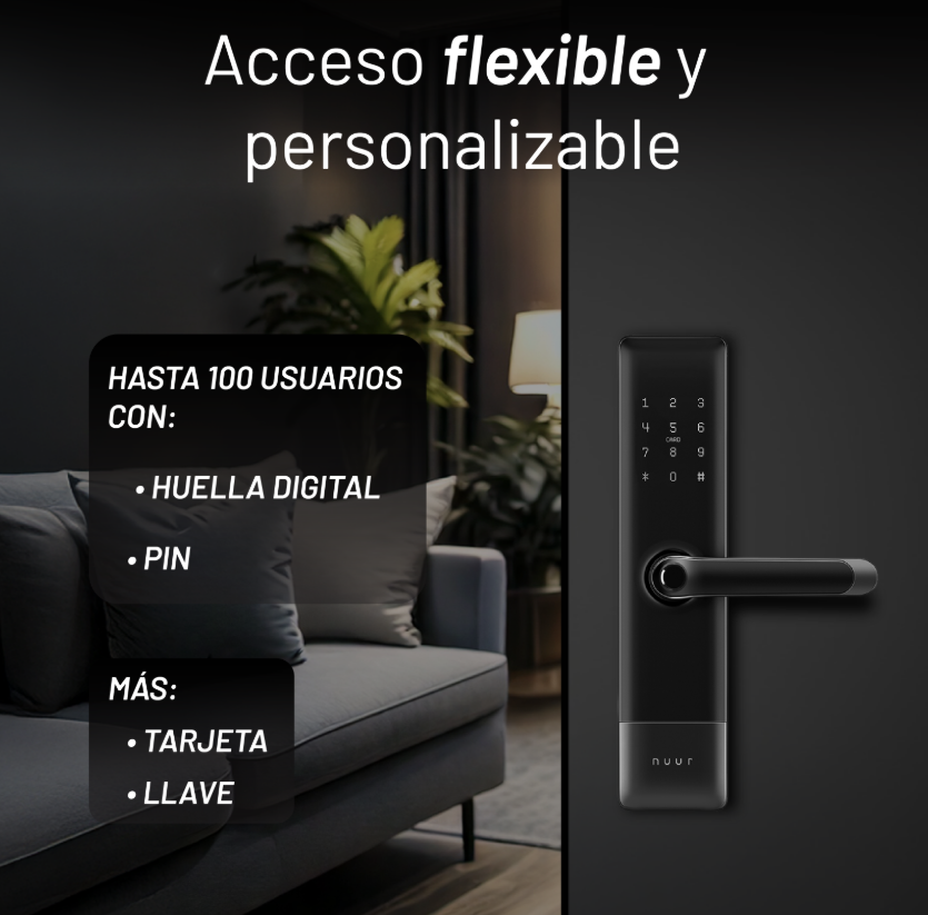 Foto 4 pulgar | Nuur Cerradura Digital Inteligente Wifi Cerradi