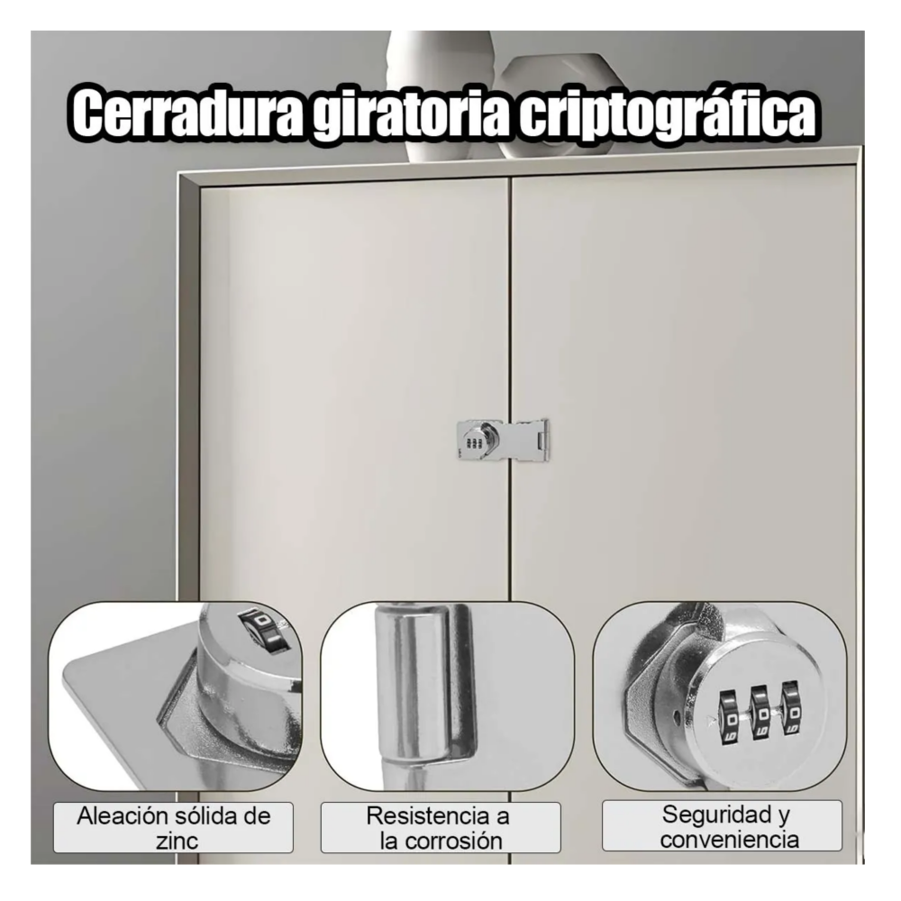 Foto 4 pulgar | 2 Cerraduras De Combinación Antirrobo P/ Puertas De Armarios Lab.g  Plata