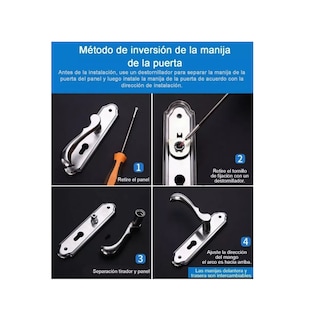 Foto 3 | Cerradura Chapa Manija para Puerta Recamara 12 pzs. Eo Safe Imports color Plata