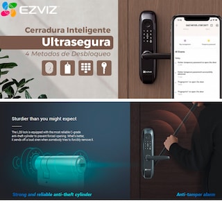 Foto 6 | Cerradura Inteligente para Huella y Contraseña EZVIZ Botón para Timbrar con Alarma Anti-intrusión