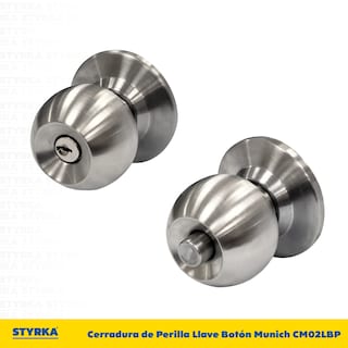 Foto 3 | Cerradura Styrka Chapa de Perilla Llave Botón Munich