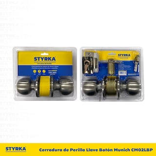 Foto 5 | Cerradura Styrka Chapa de Perilla Llave Botón Munich