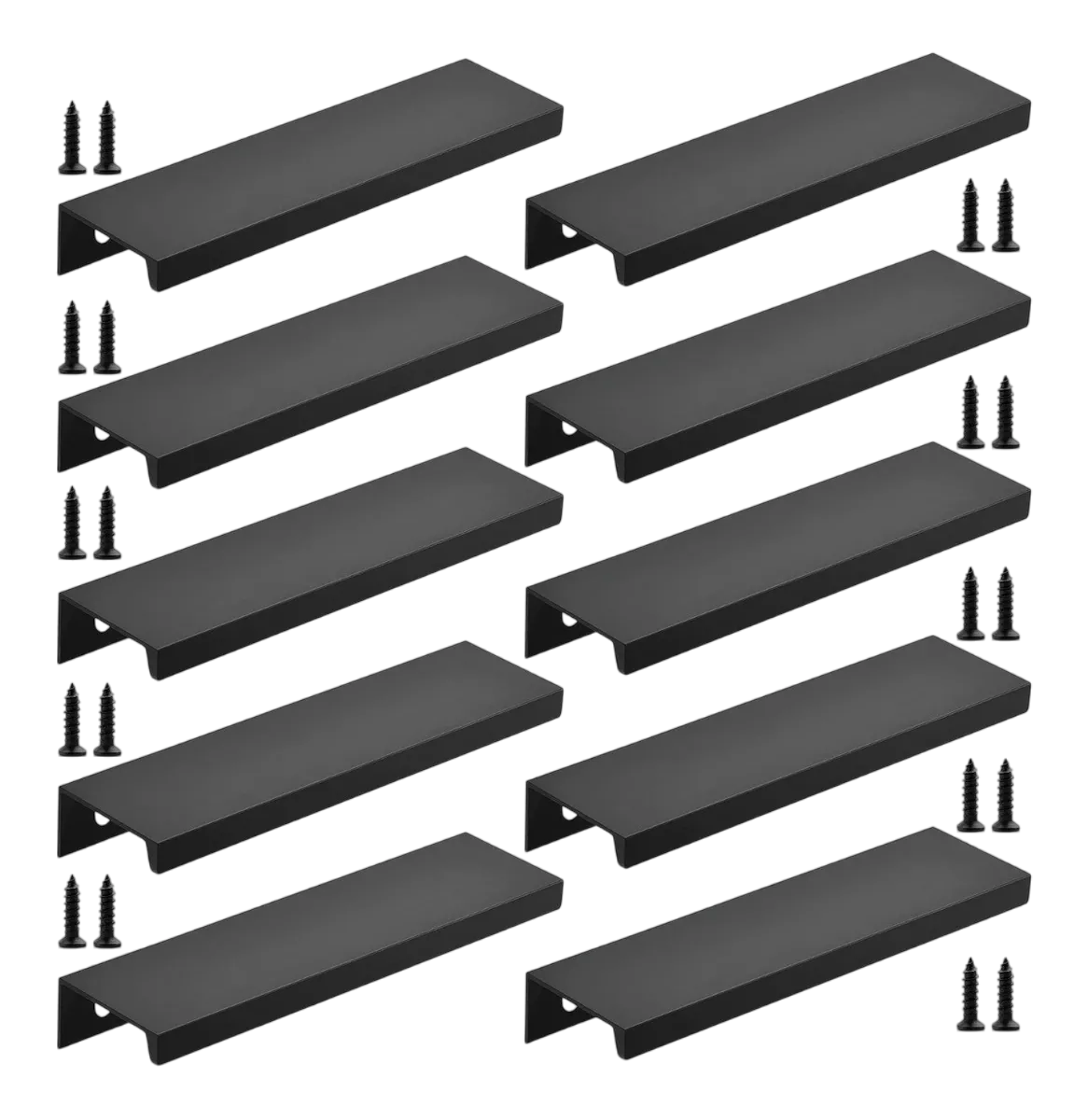 Foto 2 pulgar | Jaladera Oculta Perfil L para Cajón Puerta 15 cm 10 Piezas Negro