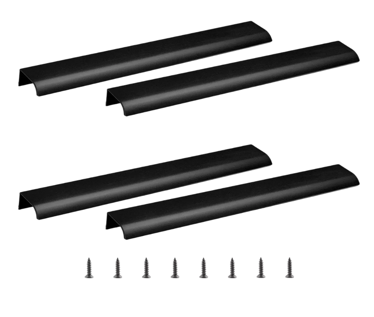 Foto 2 pulgar | Manijas Ocultas para Gabinete Belug Negras 30 cm 4 Piezas