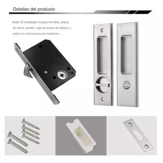 Foto 3 | Juego De Manija De Cerradura De Puerta Corredera Eo Safe Imports Esi-15622 Plata