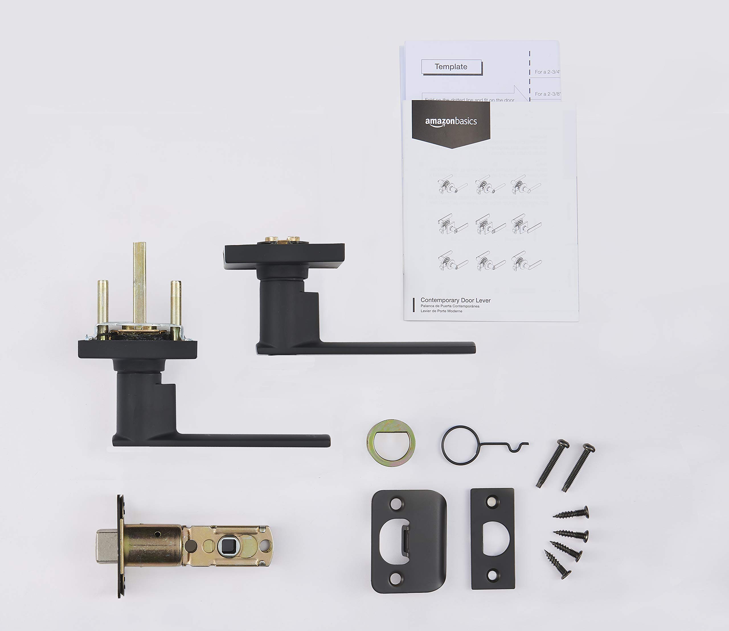 Foto 4 pulgar | Palanca de Puerta Amazon Basics Contemporary Stamford Negro Mate - Venta Internacional
