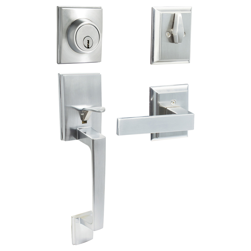 Gatillo Rectangular Sólido Para Entrada Función Doble, Níquel Satinado, Visual Lock