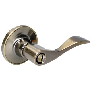 Foto 1 | Manija Tubular Curva Función Baño, Latón Antiguo, Llave Estándar, Blíster Lock