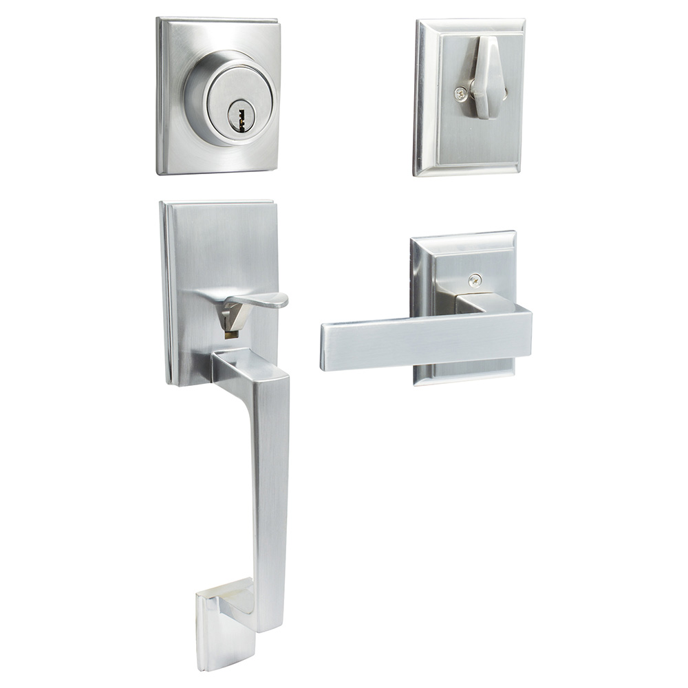 Gatillo Rectangular Sólido Para Entrada Función Sencilla, Níquel Satinado, Visual Lock