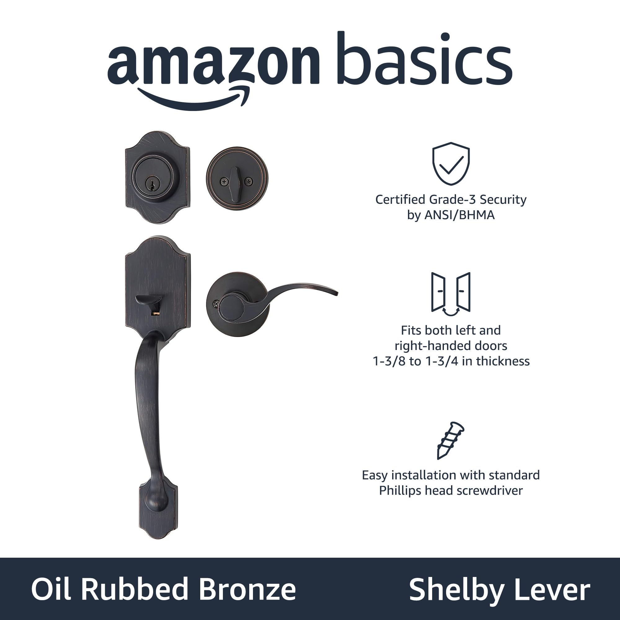 Foto 3 pulgar | Handleset Amazon Basics Shelby Lever Monocilíndrico, Paquete De 6 - Venta Internacional.
