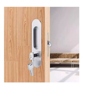 Foto 2 | Manija Con Llaves Antirrobo Para Puerta Corrediza De Madera Plata