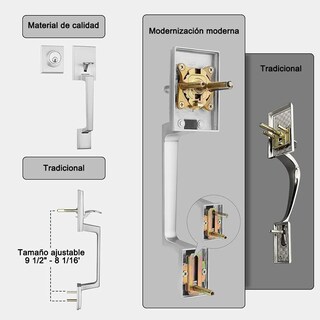 Foto 5 | Juego Cerradura Lab.g Puerta Manija De Puerta De Servicio Plata