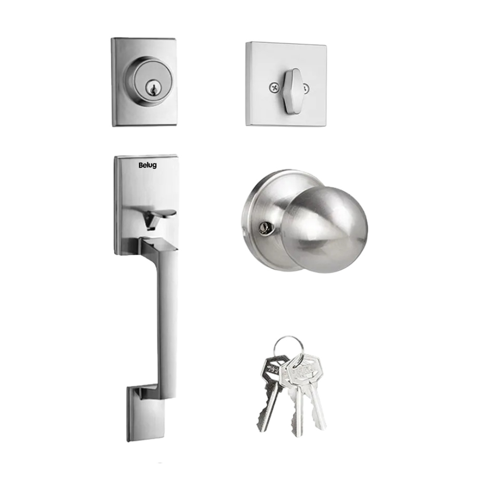 Foto 2 pulgar | Juego Cerradura Belug Puerta Manija De Puerta De Servicio Plata