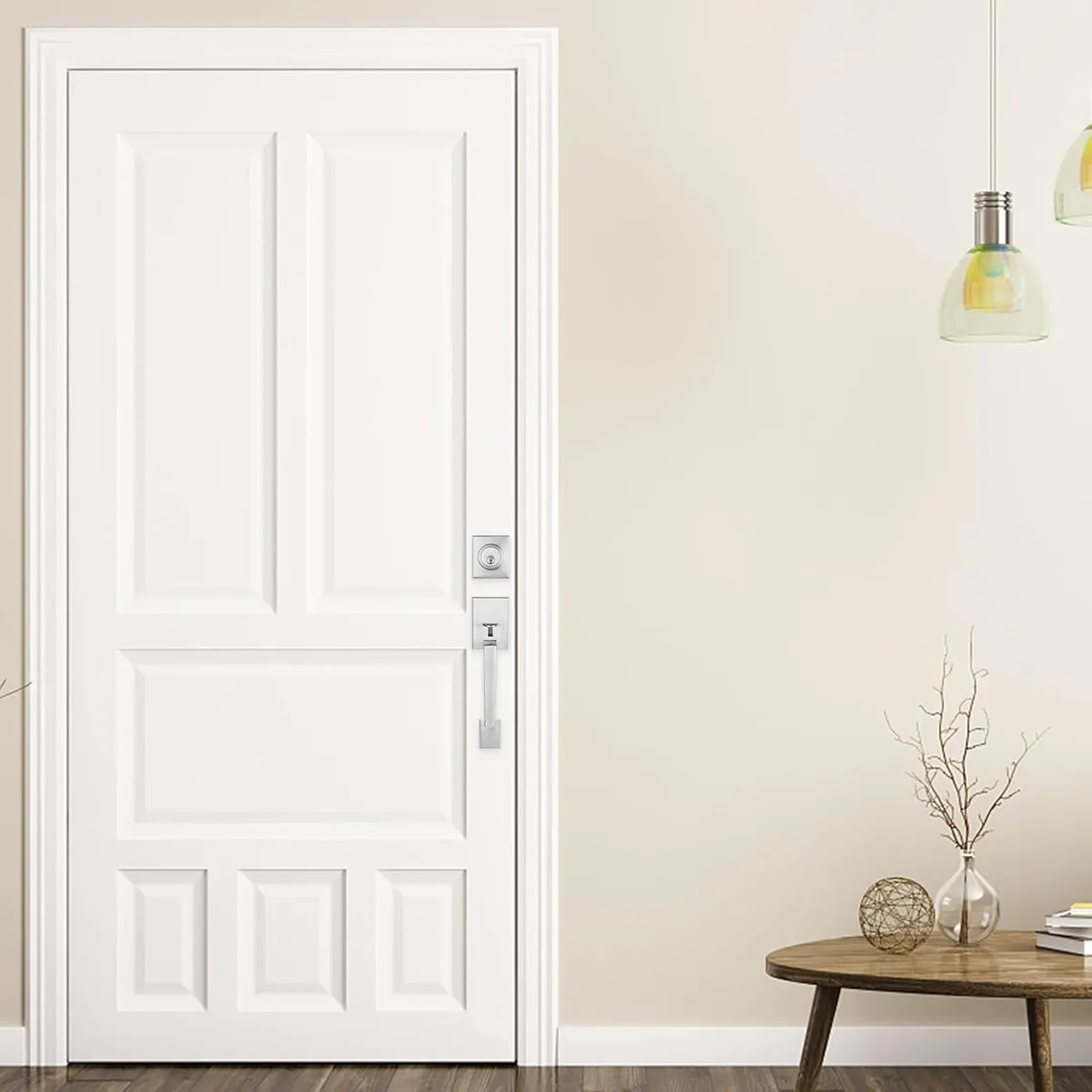 Foto 5 pulgar | Juego Cerradura Belug Puerta Manija De Puerta De Servicio Plata