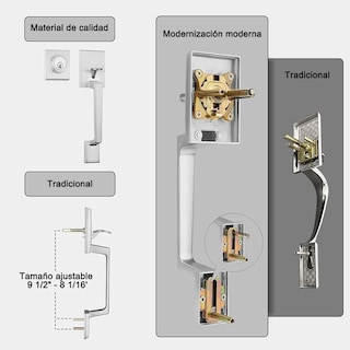 Foto 5 | Juego Cerradura Belug Puerta Manija De Puerta De Servicio Plata