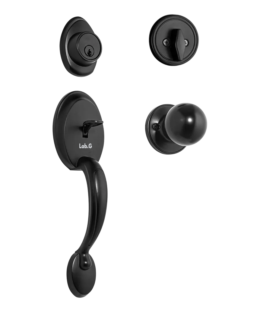 Juego Cerradura Lab.g Puerta Manija De Puerta De Servicio Pesado Negro