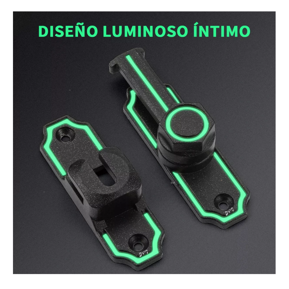 Foto 5 | Pestillo Luminoso 180° Para Puerta Baño Lab.g Negro Verde