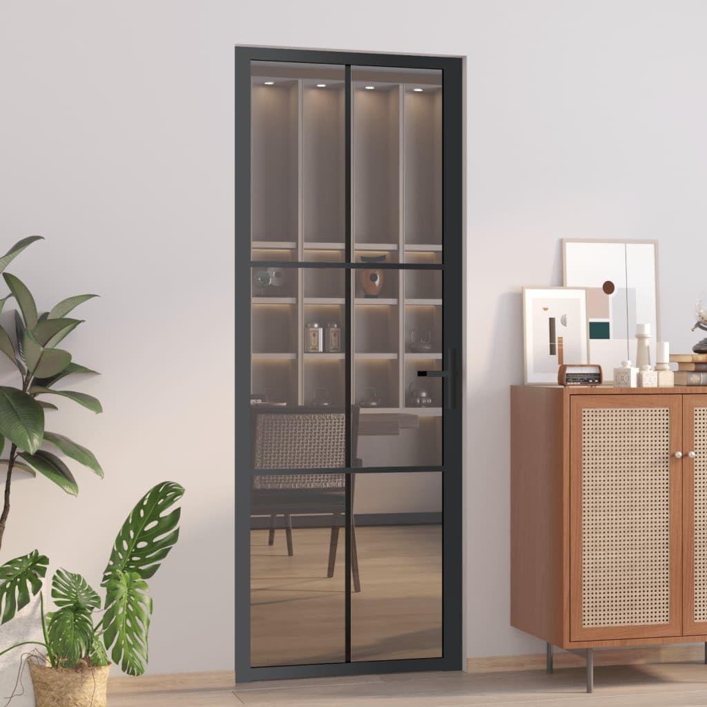 Foto 3 pulgar | Puerta Interior Vidaxl, Vidrio Esg Negro Templado Duradero - Venta Internacional.