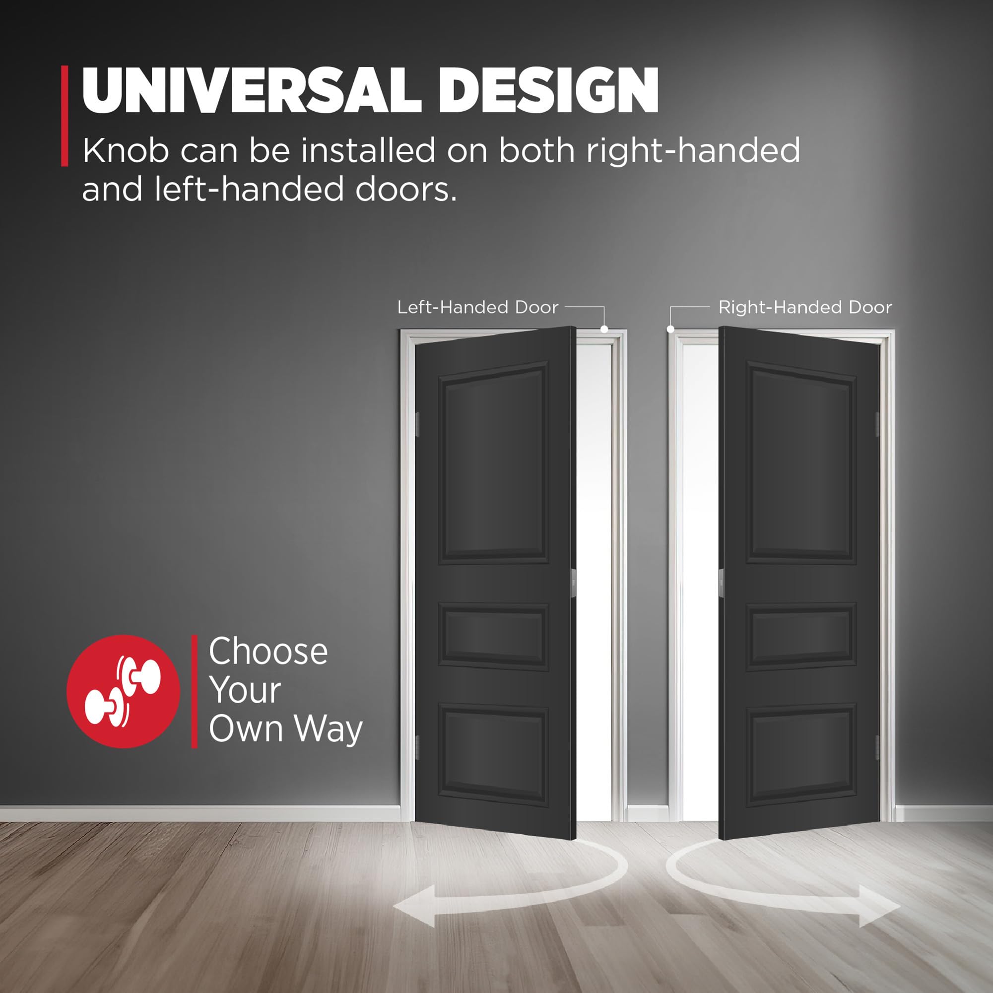 Foto 4 | Pomo De Puerta Falso Kwikset Pismo Para Armarios, Puertas Francesas, Cromado - Venta Internacional.