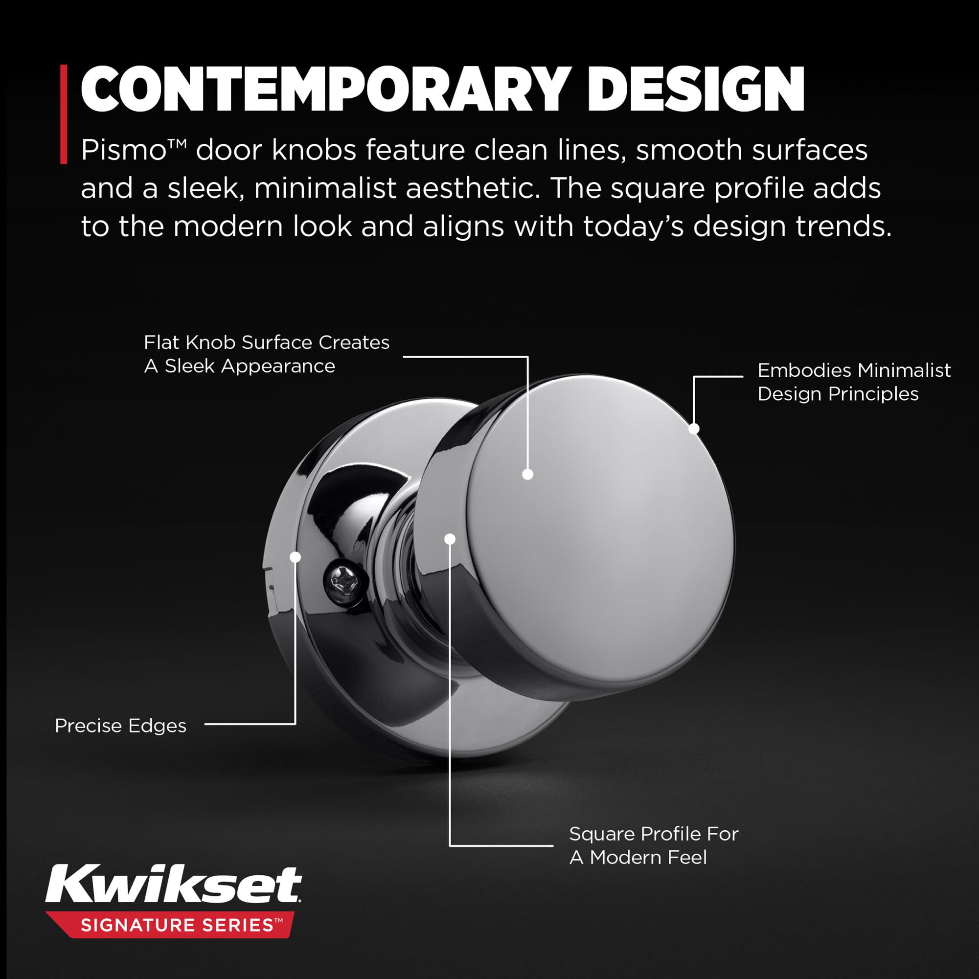 Foto 6 pulgar | Pomo De Puerta Falso Kwikset Pismo Para Armarios, Puertas Francesas, Cromado - Venta Internacional.