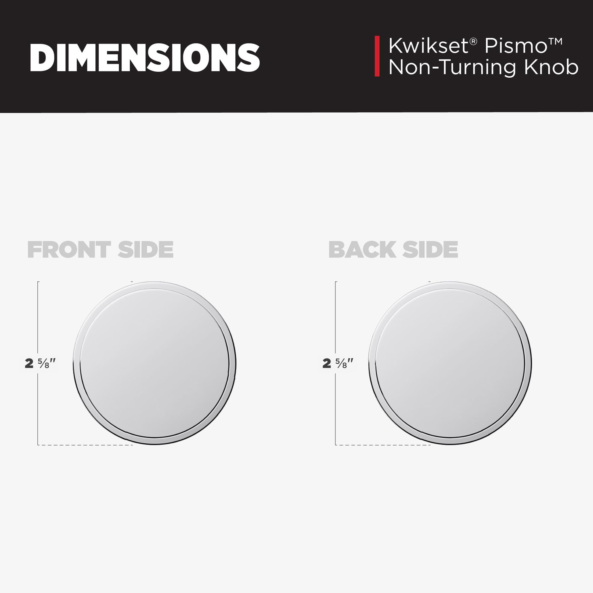 Foto 8 pulgar | Pomo De Puerta Falso Kwikset Pismo Para Armarios, Puertas Francesas, Cromado - Venta Internacional.
