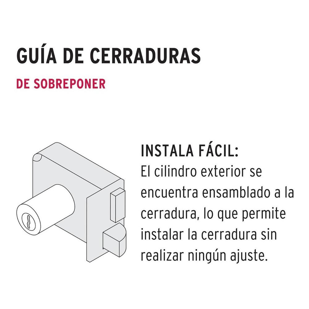 Foto 4 pulgar | Cerradura Sobreponer Hermex Cs-85i Instala-fácil Izquierda