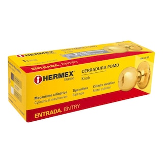 Foto 1 | Cerradura Pomo Entrada Cilindro Laton Hermex Bal-lb-ep