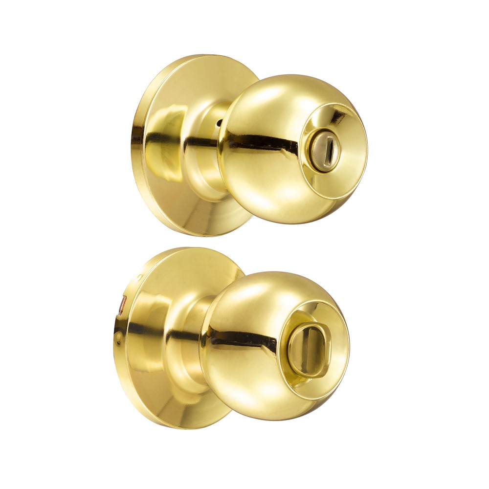 Foto 2 pulgar | Cerradura de Pomo Bola Lock 16PO color Dorado para Recámara Latón Brillante