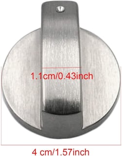 Foto 2 | Venta Internacional-Pomo para Estufa de Gas Jieyou 6 mm Plateado 4 Piezas