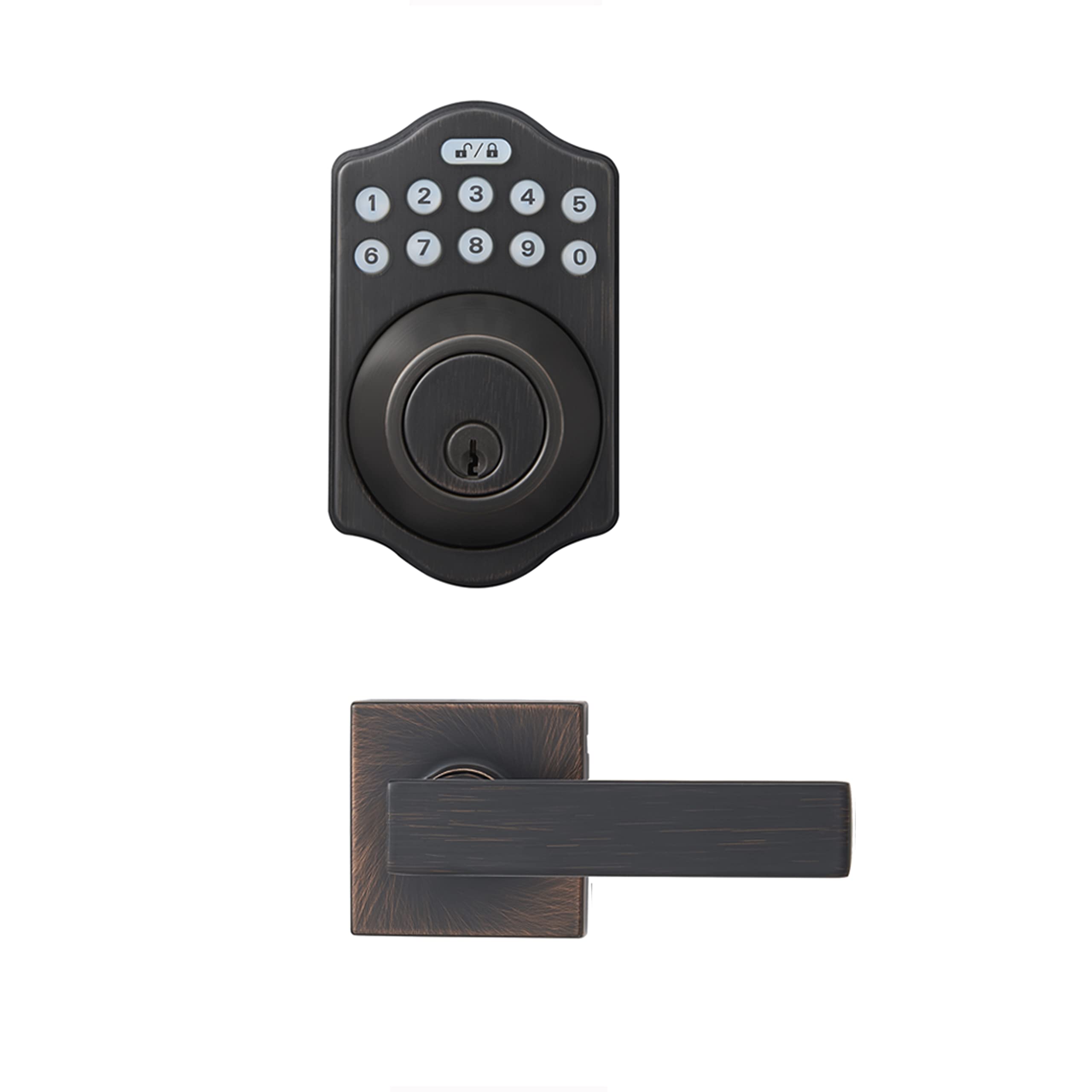 Cerradura de Puerta con Teclado Electrónico Amazon Basics Bronze - Venta Internacional