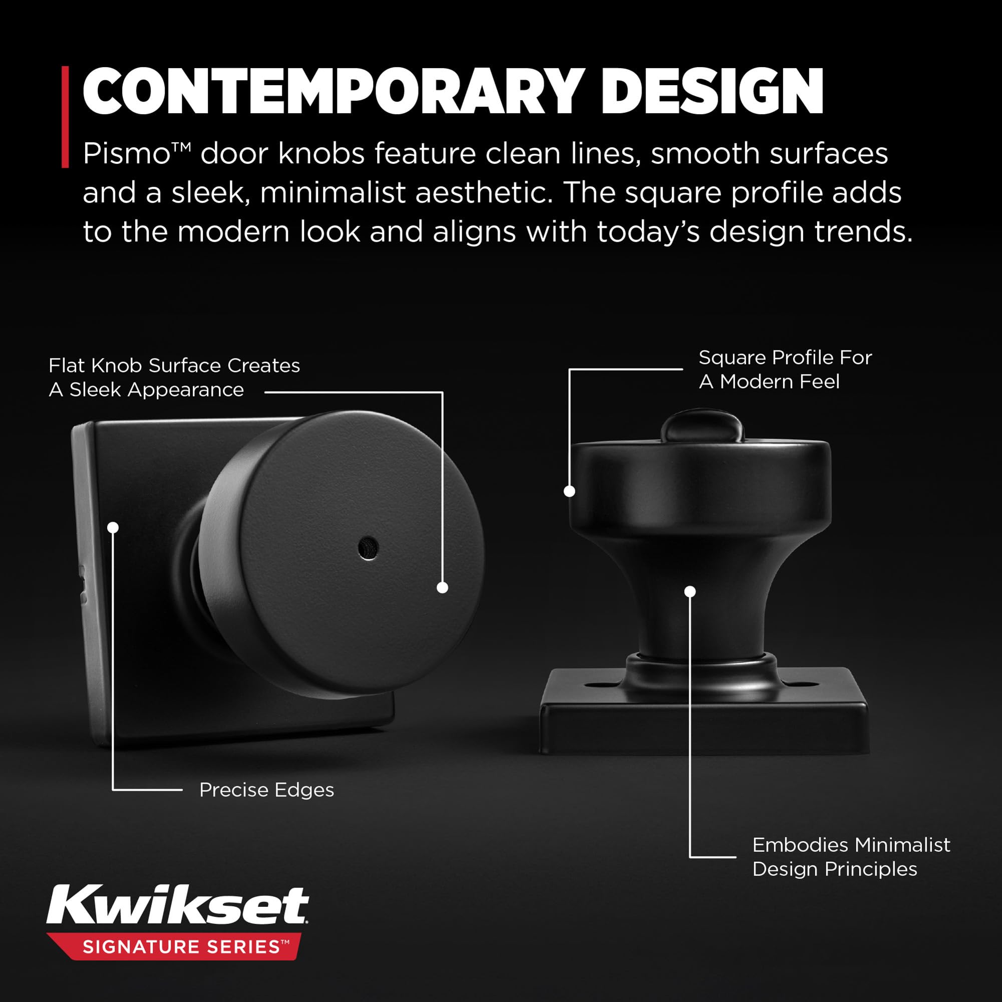 Foto 7 pulgar | Pomo De Puerta Kwikset Pismo Interior Privacy Negro Mate - Venta Internacional.