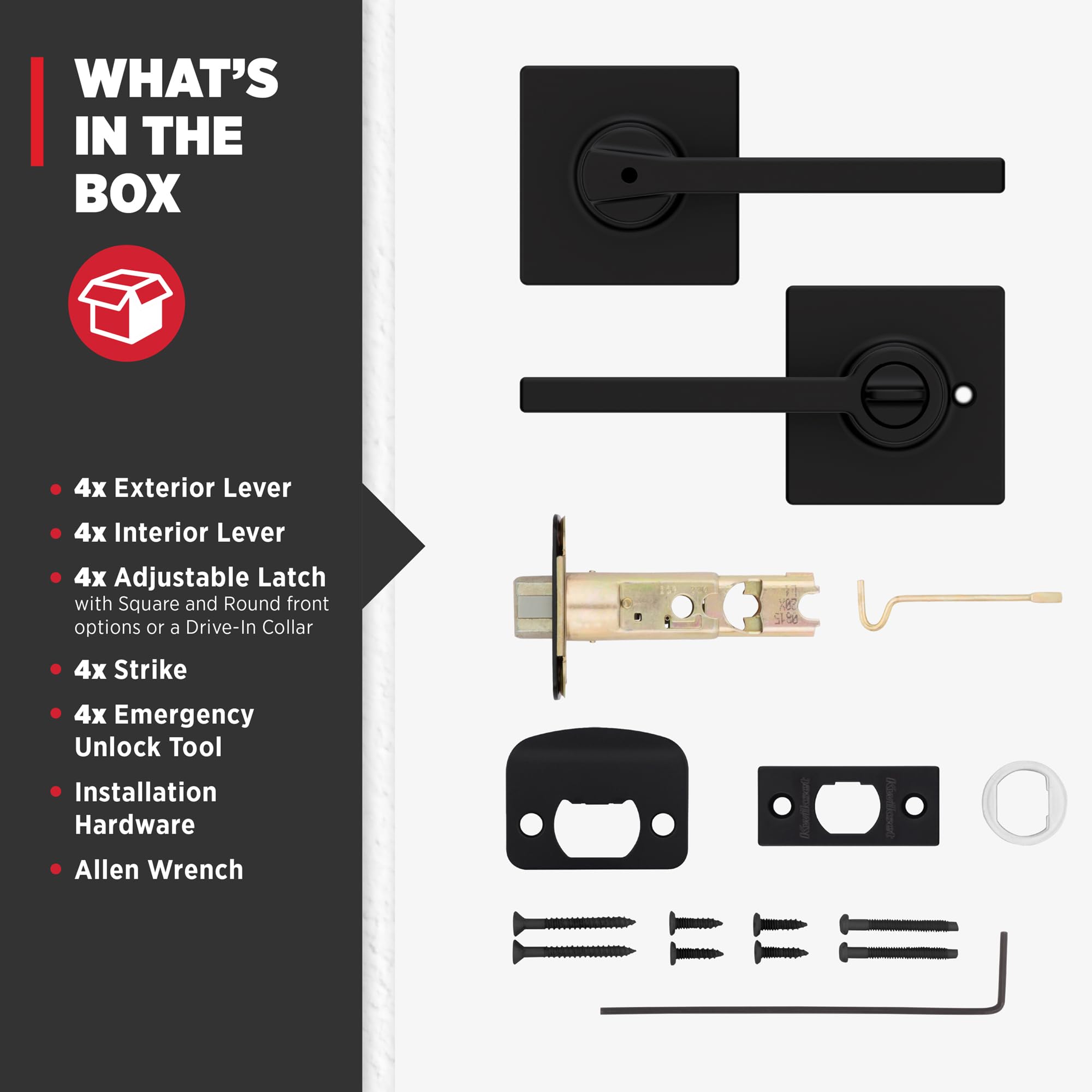 Foto 7 | Manilla De Puerta Kwikset Casey Interior Privacy Con Cerradura  Paquete De 4 - Venta Internacional.