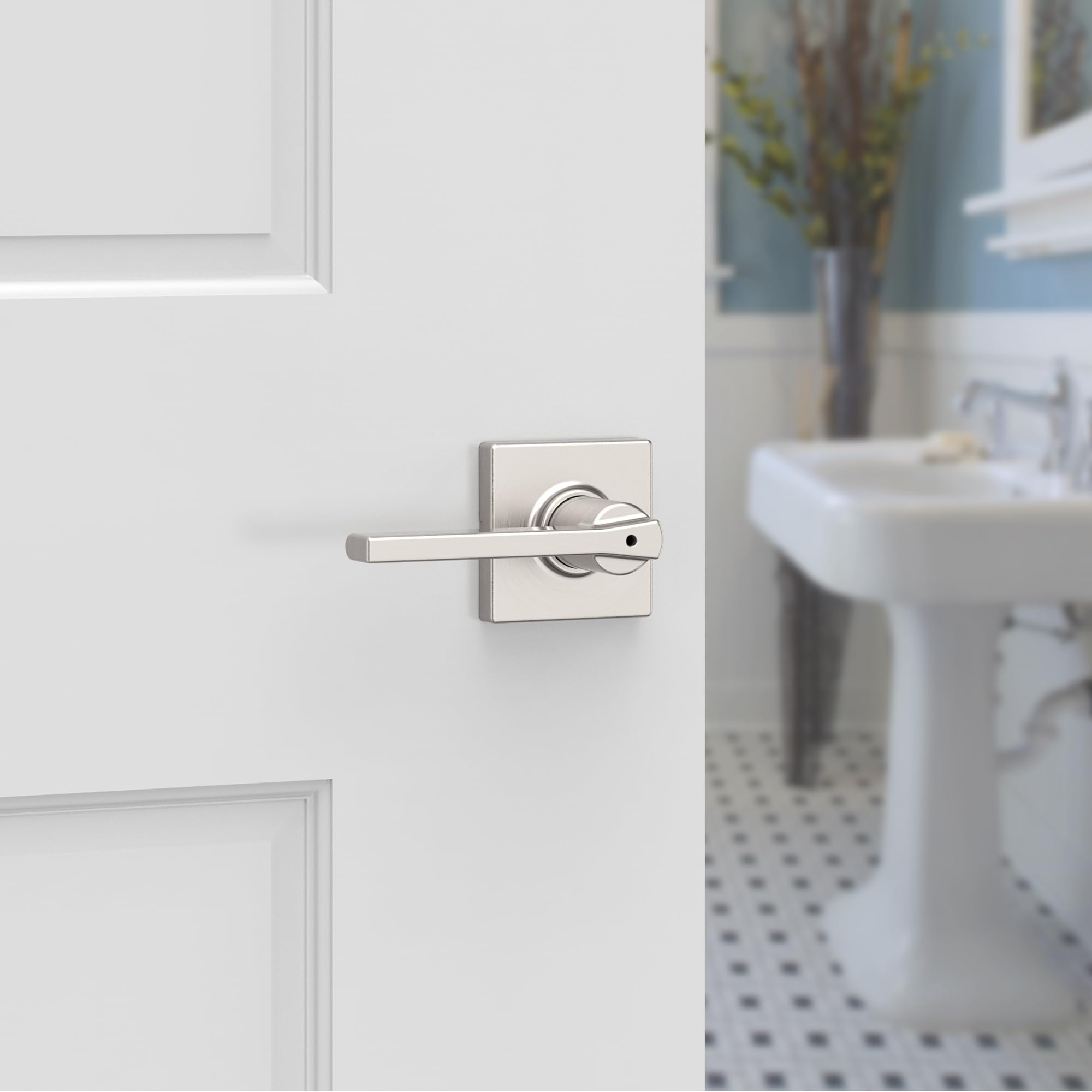 Foto 3 pulgar | Manilla De Puerta Kwikset Casey Interior Privacy Con Cerradura En Níquel Satinado - Venta Internacional.