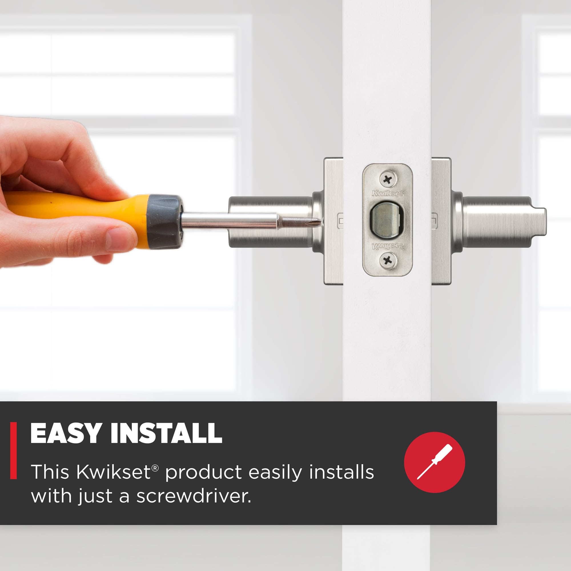 Foto 3 | Manilla De Puerta Kwikset Casey Interior Privacy Con Cerradura En Níquel Satinado - Venta Internacional.