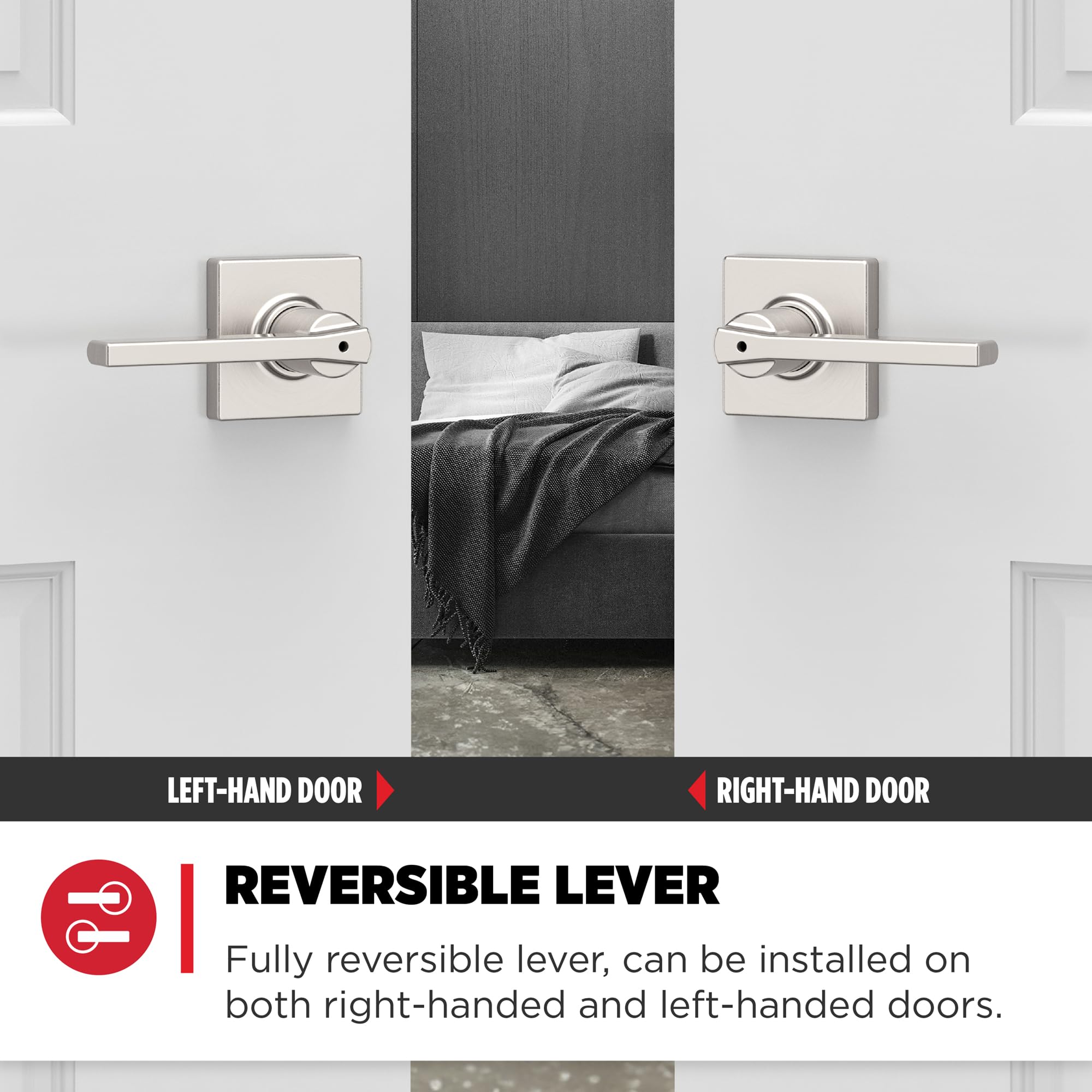 Foto 5 pulgar | Manilla De Puerta Kwikset Casey Interior Privacy Con Cerradura En Níquel Satinado - Venta Internacional.