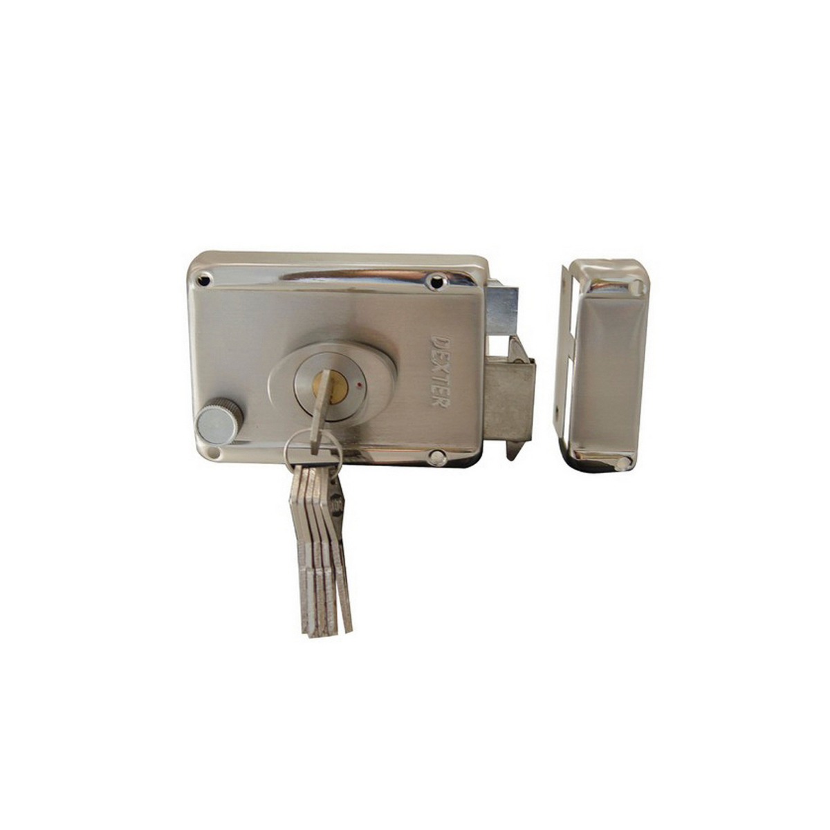 Cerradura Sobreponer Dexter Der/izq Automatico Ganchos Alta Seguridad Instala Facil Llave/puntos Cromo Satinado