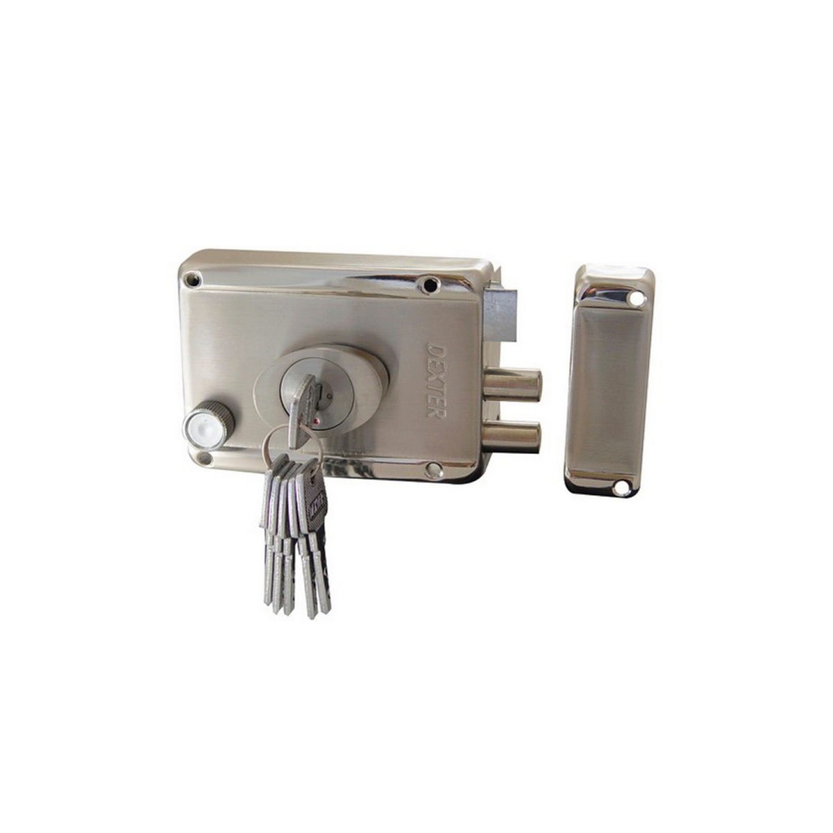 Cerradura Sobreponer Dexter Der/izq Automatico 2 Barras Alta Seguridad Instala Facil Llave/puntos Cromo Satinado