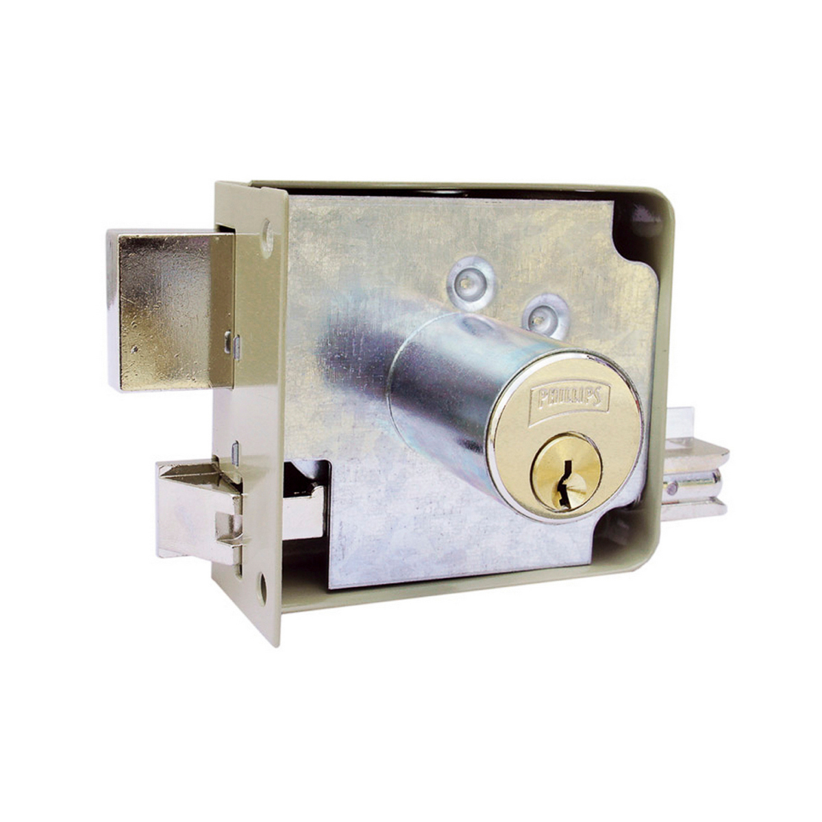 Cerradura Sobreponer Phillips Derecha Instala Fácil color Beige
