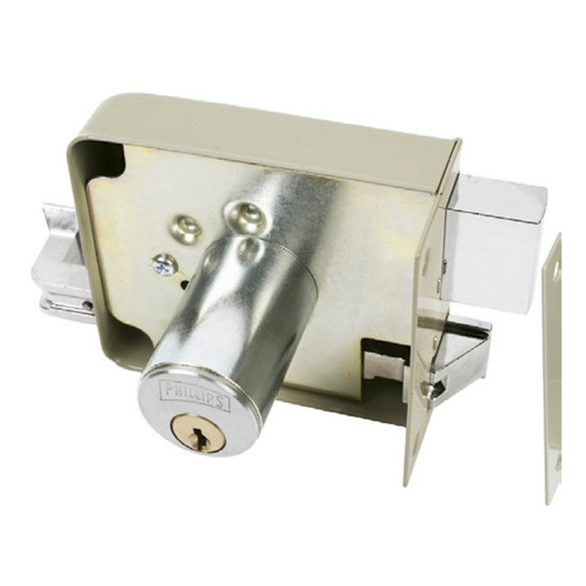 Foto 1 | Cerradura Sobreponer Phillips Derecha Instala Facil Llave/puntos Beige