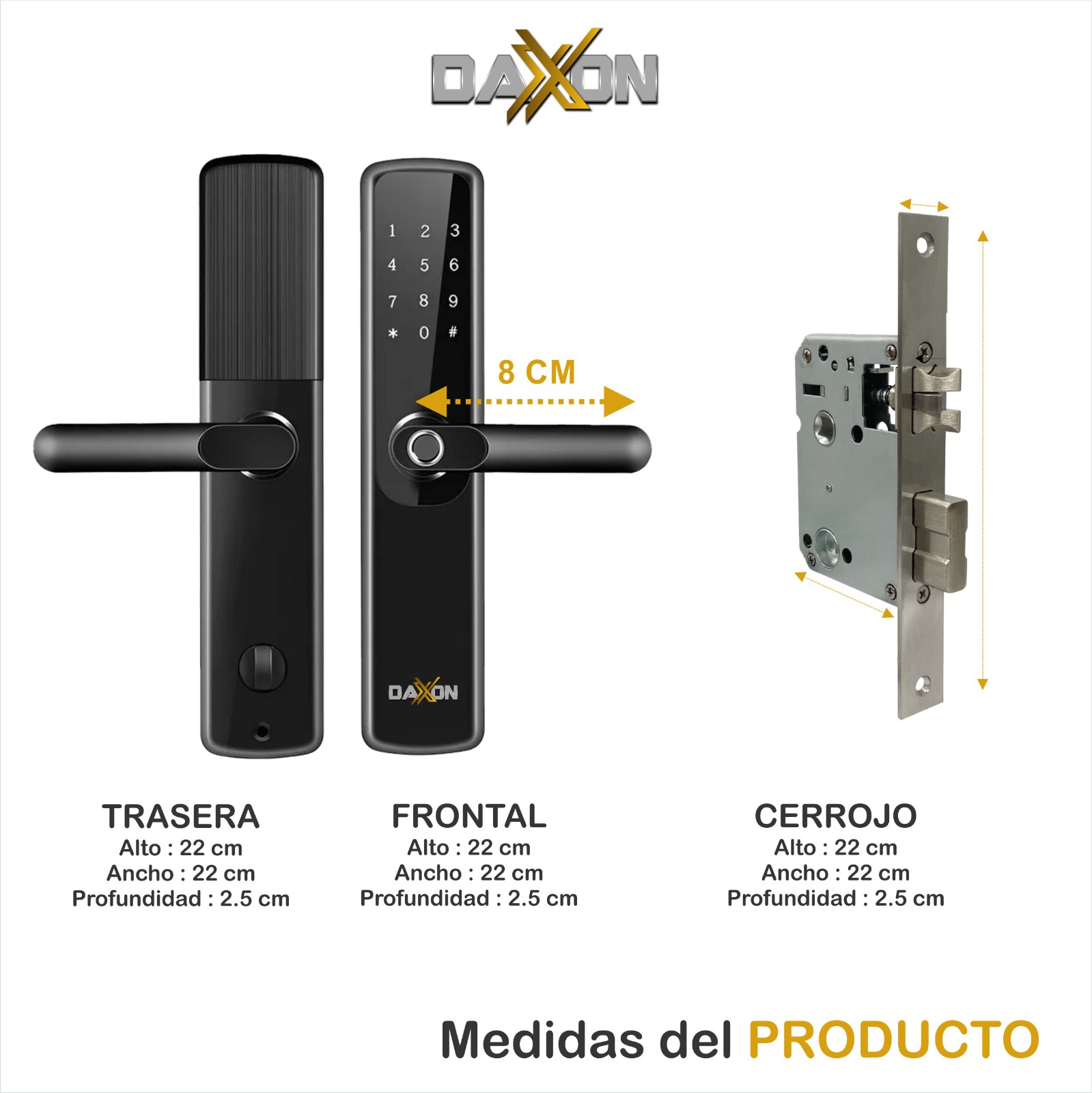 Foto 4 pulgar | Cerradura Electrónica Inteligente Daxxon B44 Negra Wifi y 5 Métodos de Apertura