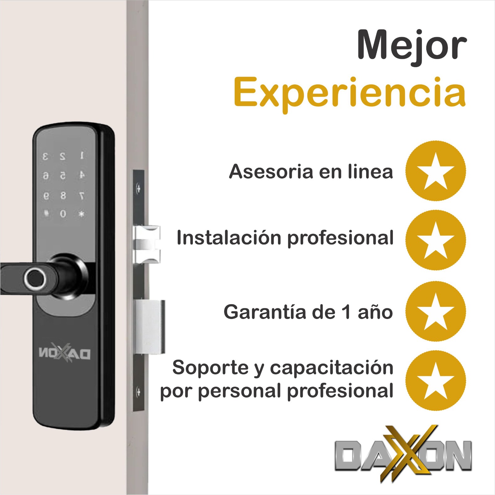 Foto 5 pulgar | Cerradura Electrónica Inteligente Daxxon B44 Negra Wifi y 5 Métodos de Apertura