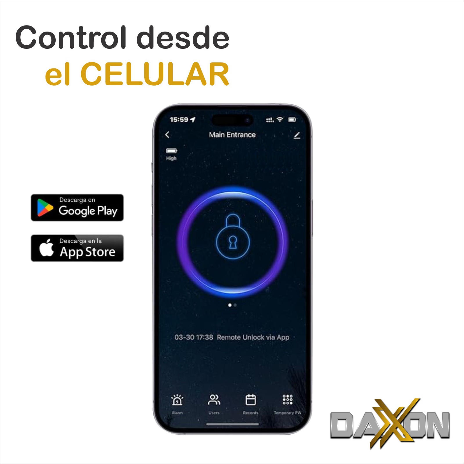 Foto 7 pulgar | Cerradura Electrónica Inteligente Daxxon B44 Negra Wifi y 5 Métodos de Apertura